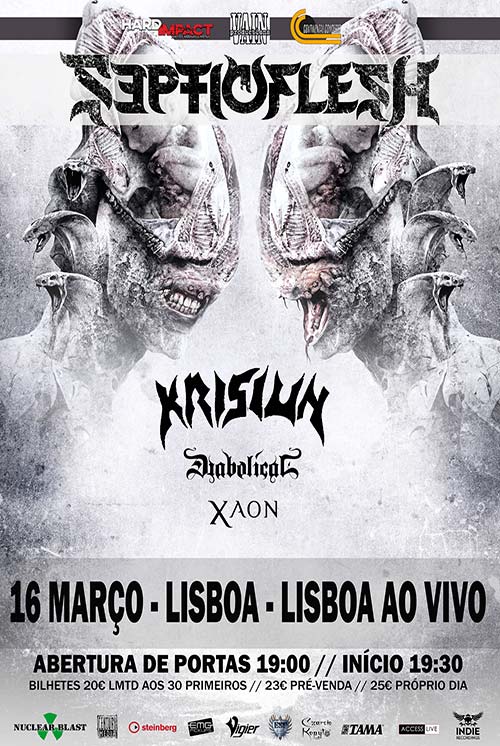 SEPTICFLESH + KRISIUN + DIABOLICAL + XAON (Lisboa)