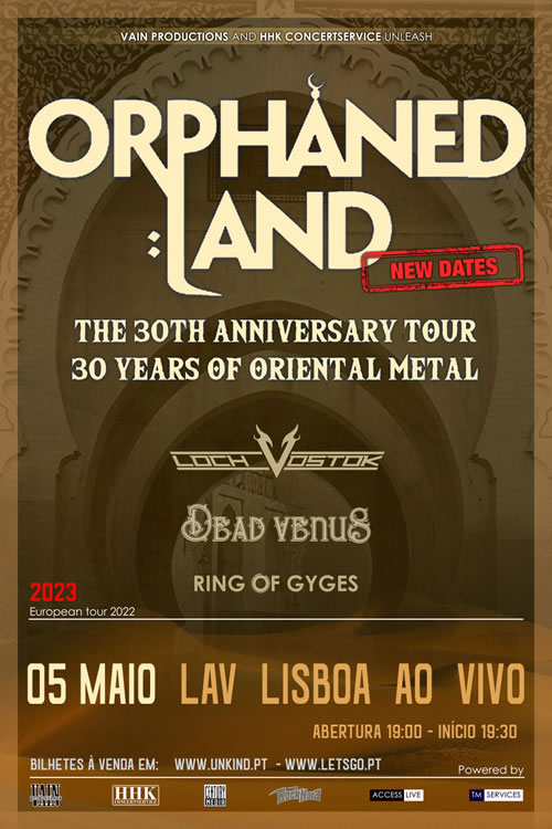 ORPHANED LAND: The 30th Anniversary Tour | Lisboa