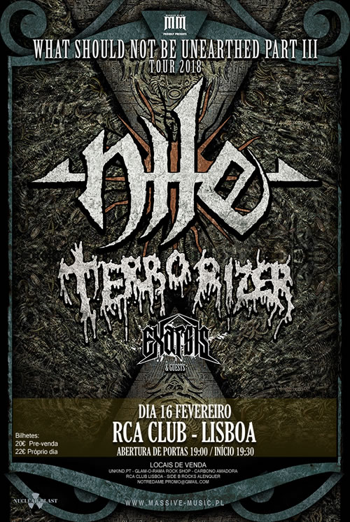 Nile + Terrorizer + Exarsis (Lisboa)